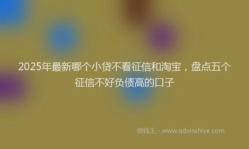 2025年最新哪个小贷不看征信和淘宝，盘点五个征信不好负债高的口子