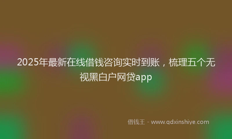 2025年最新在线借钱咨询实时到账，梳理五个无视黑白户网贷app