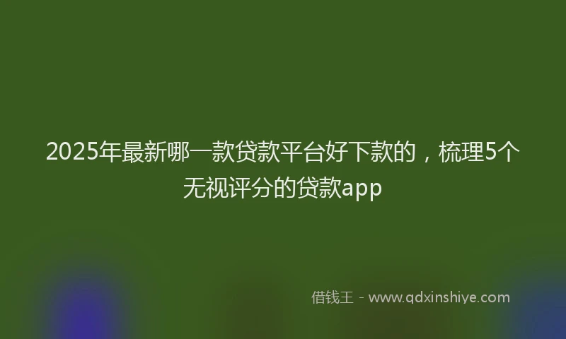 2025年最新哪一款贷款平台好下款的，梳理5个无视评分的贷款app