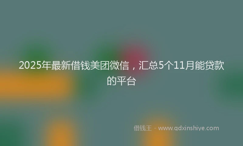 2025年最新借钱美团微信，汇总5个11月能贷款的平台