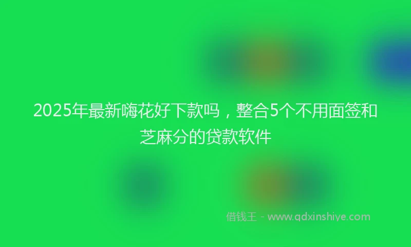 2025年最新嗨花好下款吗，整合5个不用面签和芝麻分的贷款软件
