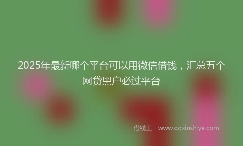 2025年最新哪个平台可以用微信借钱，汇总五个网贷黑户必过平台