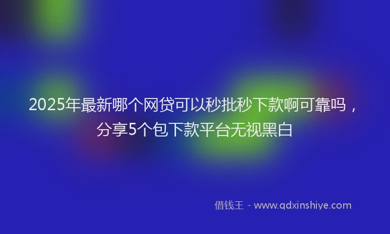 2025年最新哪个网贷可以秒批秒下款啊可靠吗，分享5个包下款平台无视黑白