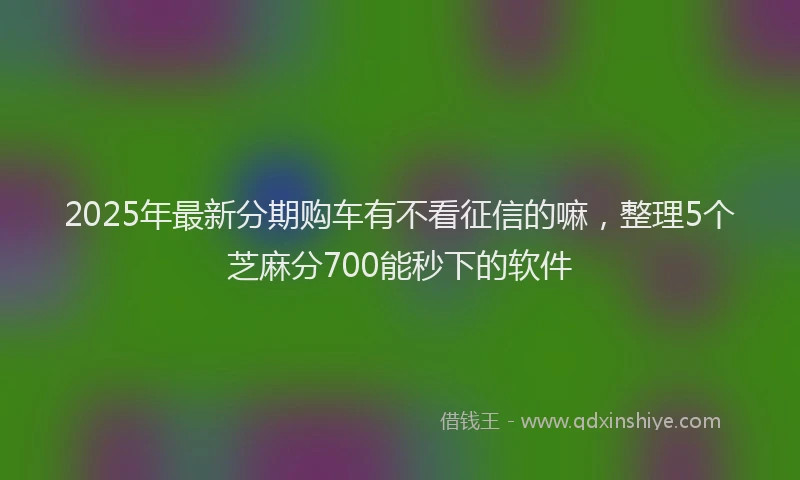 2025年最新分期购车有不看征信的嘛，整理5个芝麻分700能秒下的软件