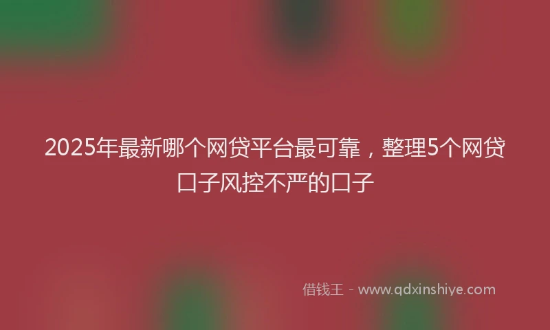 2025年最新哪个网贷平台最可靠，整理5个网贷口子风控不严的口子