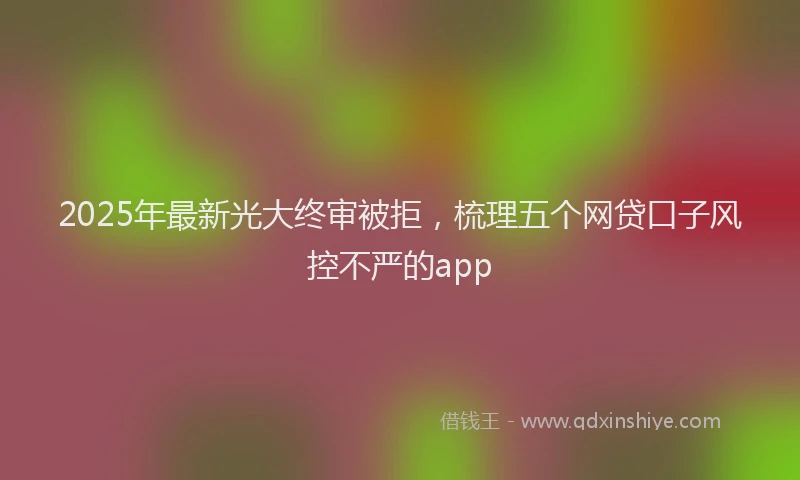 2025年最新光大终审被拒，梳理五个网贷口子风控不严的app