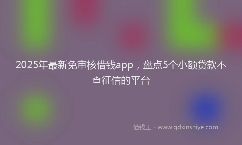 2025年最新免审核借钱app，盘点5个小额贷款不查征信的平台