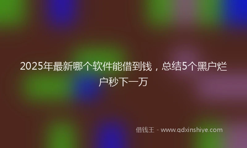 2025年最新哪个软件能借到钱，总结5个黑户烂户秒下一万