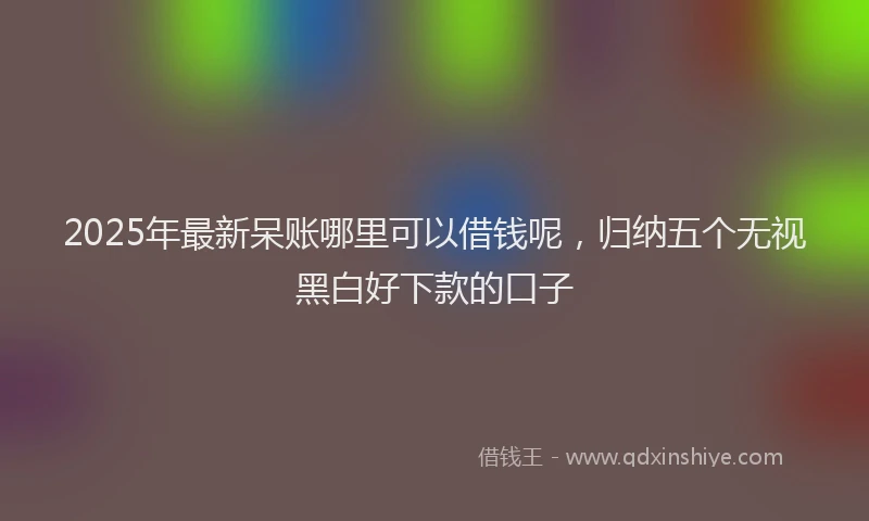 2025年最新呆账哪里可以借钱呢，归纳五个无视黑白好下款的口子