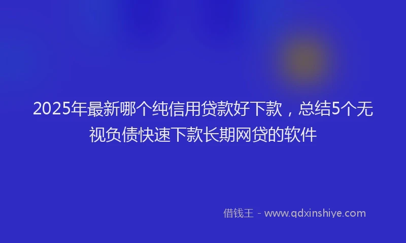 2025年最新哪个纯信用贷款好下款，总结5个无视负债快速下款长期网贷的软件