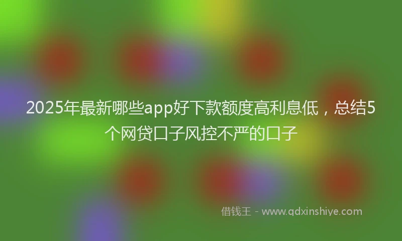 2025年最新哪些app好下款额度高利息低，总结5个网贷口子风控不严的口子