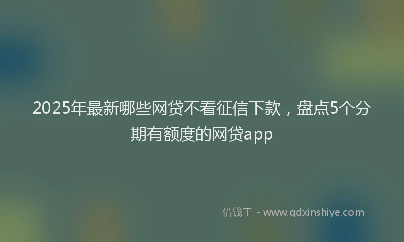 2025年最新哪些网贷不看征信下款，盘点5个分期有额度的网贷app