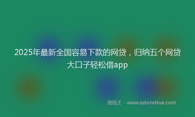 2025年最新全国容易下款的网贷，归纳五个网贷大口子轻松借app