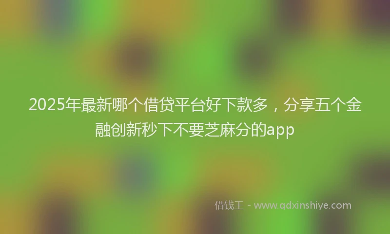 2025年最新哪个借贷平台好下款多，分享五个金融创新秒下不要芝麻分的app