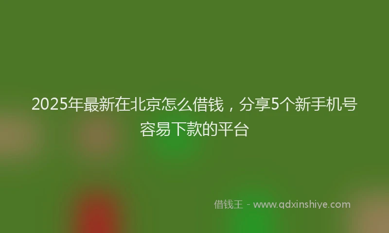 2025年最新在北京怎么借钱，分享5个新手机号容易下款的平台