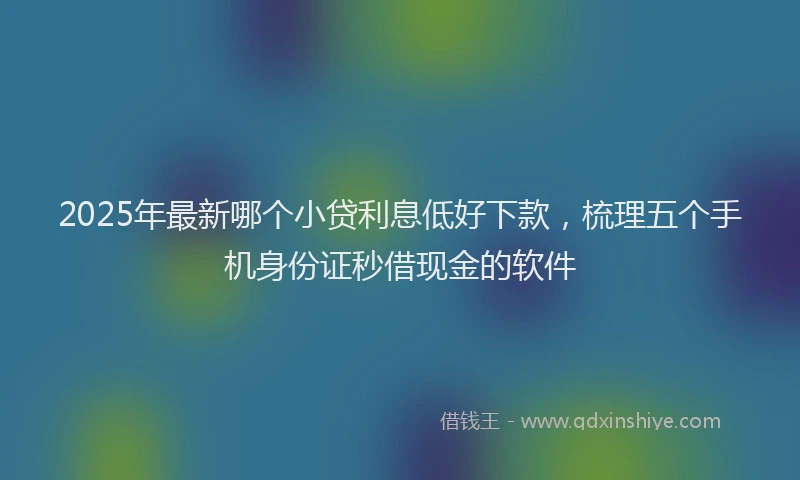 2025年最新哪个小贷利息低好下款，梳理五个手机身份证秒借现金的软件