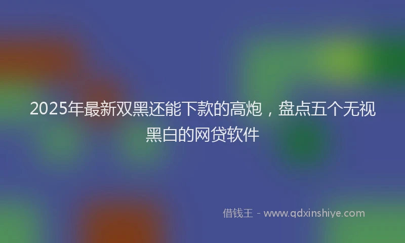 2025年最新双黑还能下款的高炮，盘点五个无视黑白的网贷软件