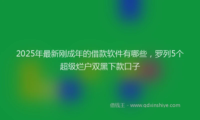 2025年最新刚成年的借款软件有哪些，罗列5个超级烂户双黑下款口子