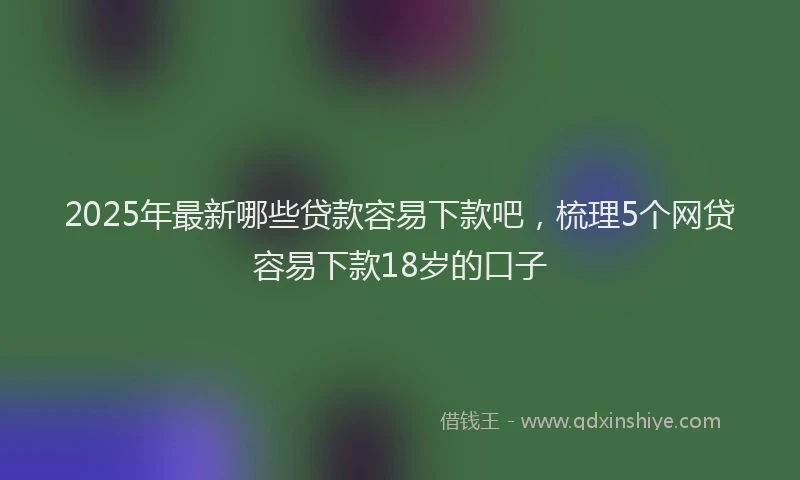 2025年最新哪些贷款容易下款吧，梳理5个网贷容易下款18岁的口子
