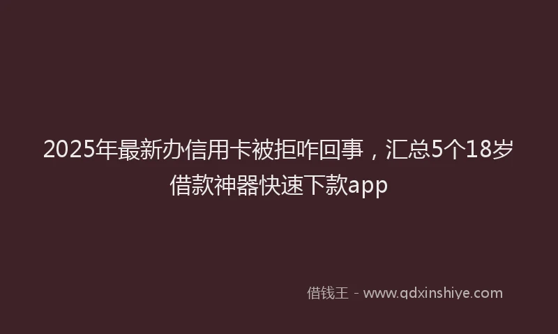 2025年最新办信用卡被拒咋回事，汇总5个18岁借款神器快速下款app