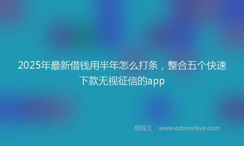 2025年最新借钱用半年怎么打条，整合五个快速下款无视征信的app