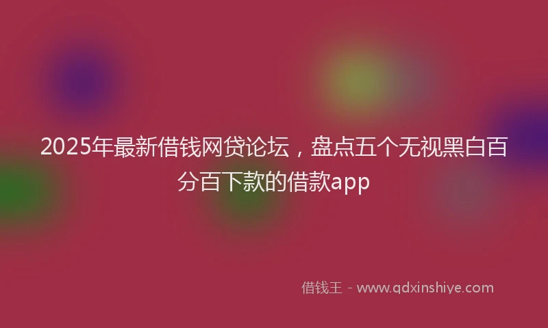 2025年最新借钱网贷论坛，盘点五个无视黑白百分百下款的借款app