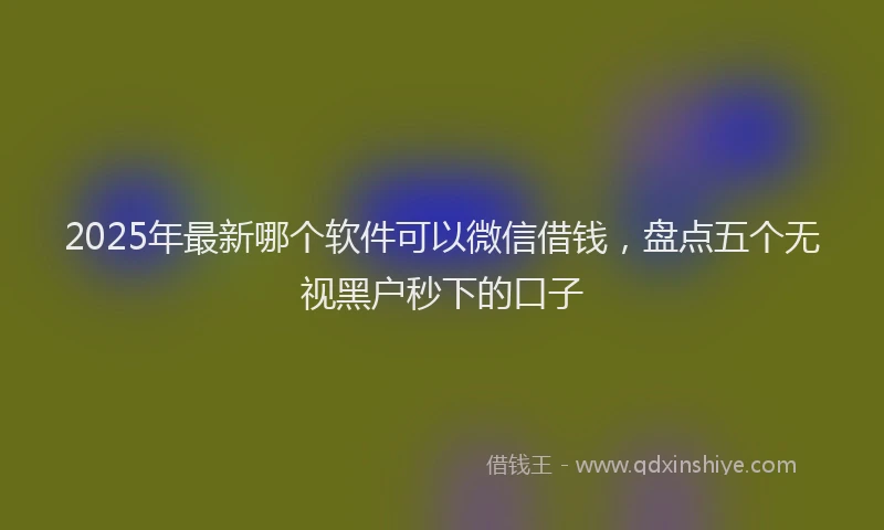 2025年最新哪个软件可以微信借钱，盘点五个无视黑户秒下的口子