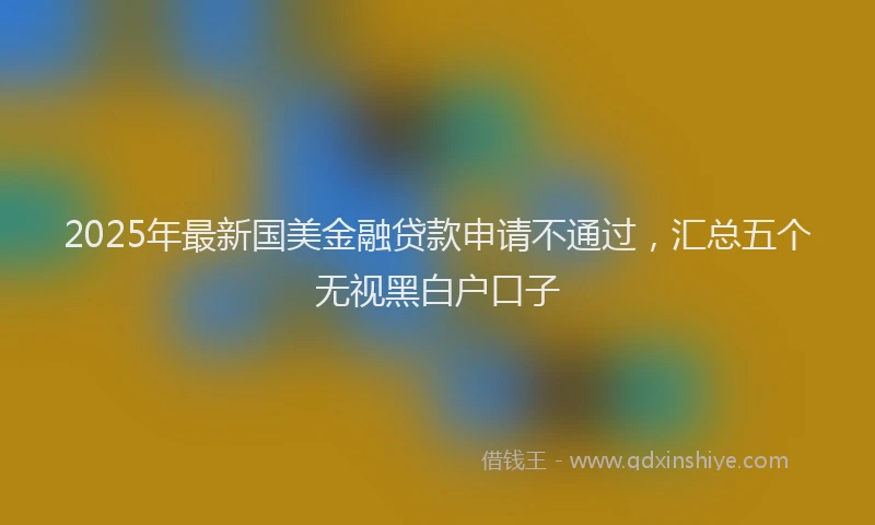 2025年最新国美金融贷款申请不通过，汇总五个无视黑白户口子