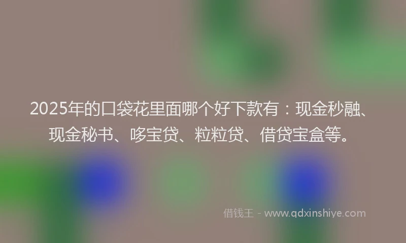 2025年的口袋花里面哪个好下款有：现金秒融、现金秘书、哆宝贷、粒粒贷、借贷宝盒等。