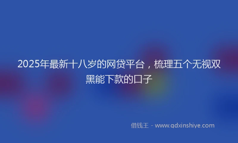 2025年最新十八岁的网贷平台，梳理五个无视双黑能下款的口子