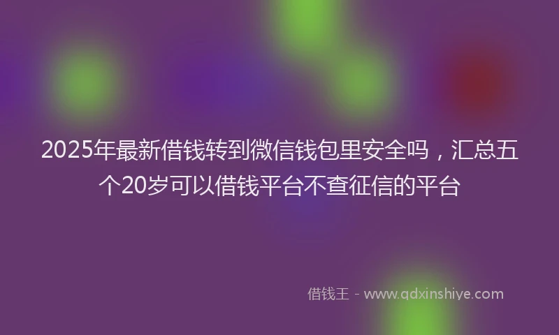 2025年最新借钱转到微信钱包里安全吗，汇总五个20岁可以借钱平台不查征信的平台