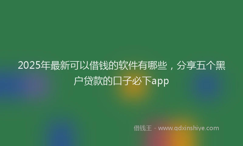 2025年最新可以借钱的软件有哪些，分享五个黑户贷款的口子必下app