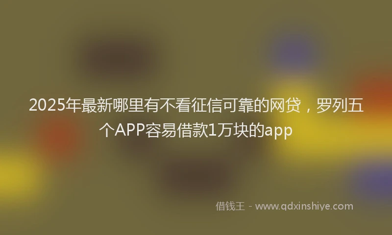 2025年最新哪里有不看征信可靠的网贷，罗列五个APP容易借款1万块的app