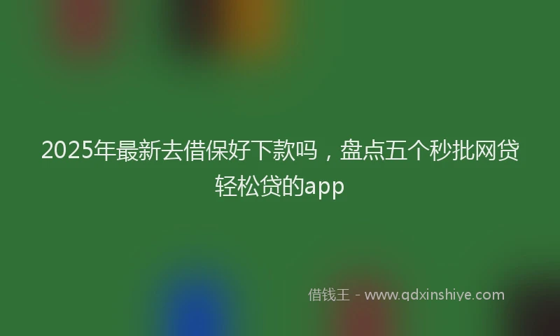 2025年最新去借保好下款吗，盘点五个秒批网贷轻松贷的app