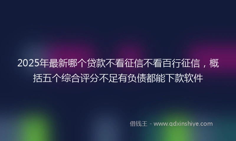 2025年最新哪个贷款不看征信不看百行征信，概括五个综合评分不足有负债都能下款软件