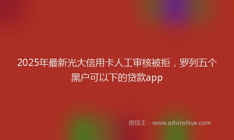 2025年最新光大信用卡人工审核被拒，罗列五个黑户可以下的贷款app