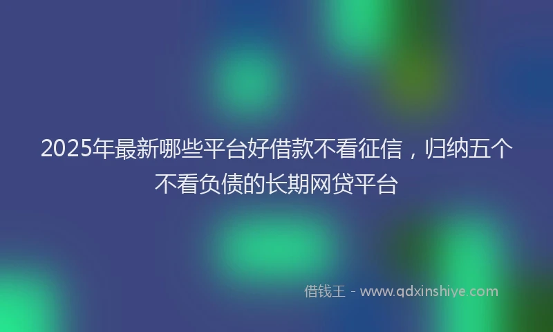 2025年最新哪些平台好借款不看征信，归纳五个不看负债的长期网贷平台