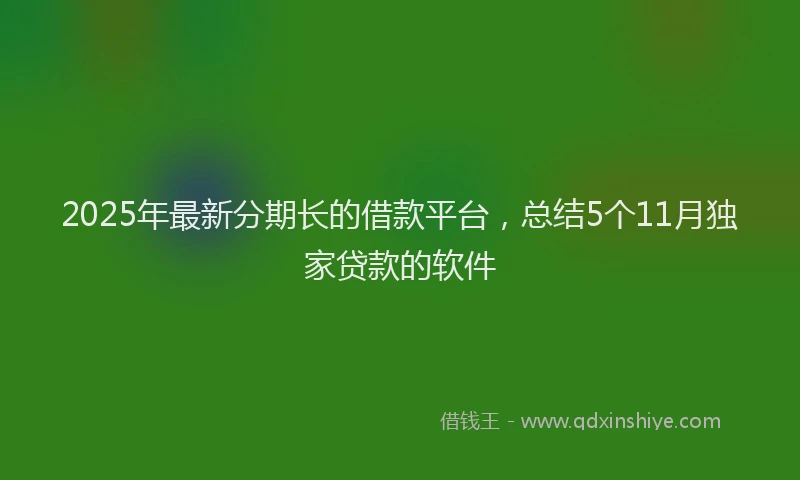 2025年最新分期长的借款平台，总结5个11月独家贷款的软件