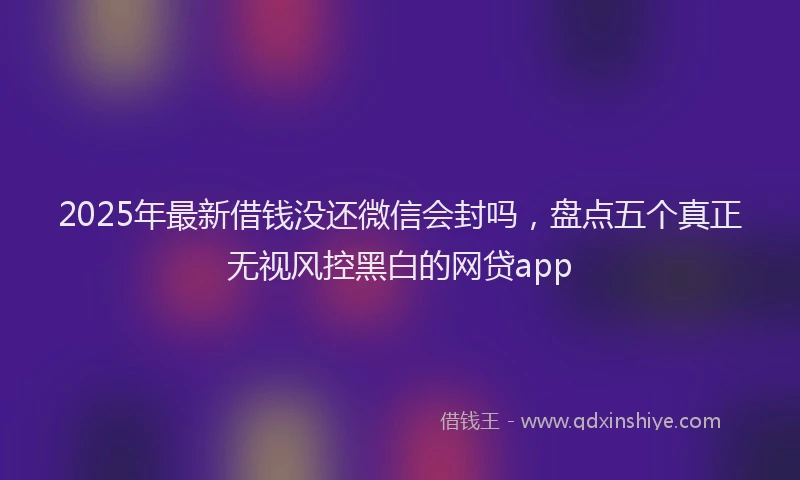 2025年最新借钱没还微信会封吗，盘点五个真正无视风控黑白的网贷app