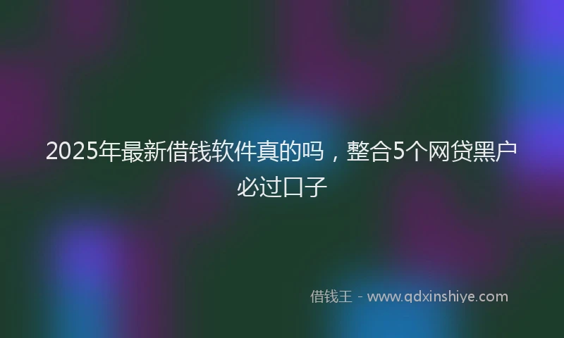 2025年最新借钱软件真的吗，整合5个网贷黑户必过口子