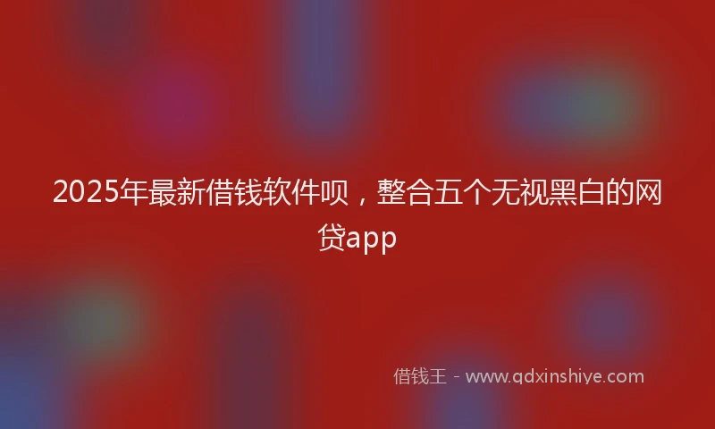 2025年最新借钱软件呗，整合五个无视黑白的网贷app