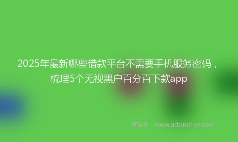 2025年最新哪些借款平台不需要手机服务密码，梳理5个无视黑户百分百下款app