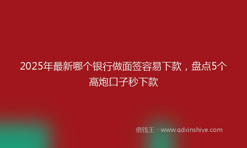 2025年最新哪个银行做面签容易下款，盘点5个高炮口子秒下款