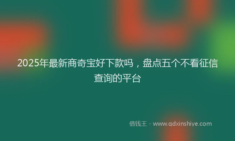 2025年最新商奇宝好下款吗，盘点五个不看征信查询的平台