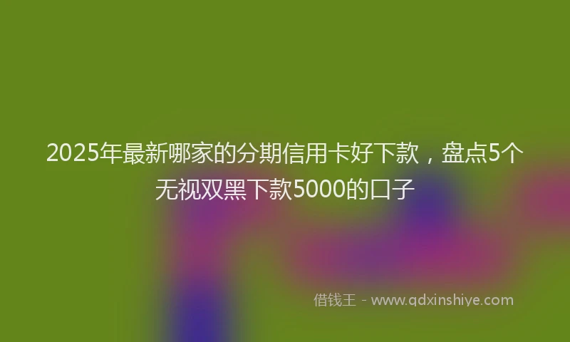2025年最新哪家的分期信用卡好下款，盘点5个无视双黑下款5000的口子