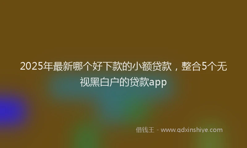 2025年最新哪个好下款的小额贷款，整合5个无视黑白户的贷款app