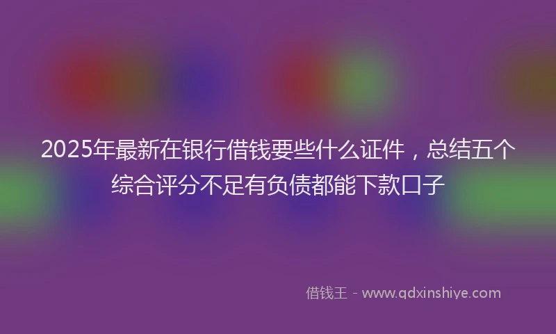 2025年最新在银行借钱要些什么证件，总结五个综合评分不足有负债都能下款口子