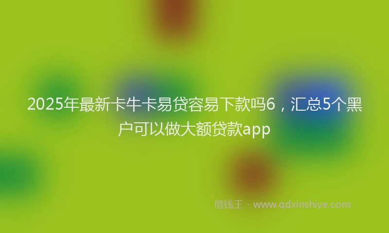 2025年最新卡牛卡易贷容易下款吗6，汇总5个黑户可以做大额贷款app