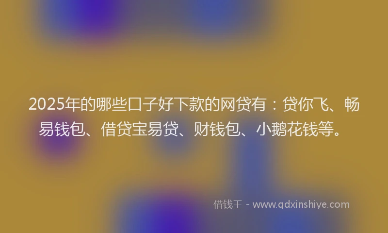 2025年的哪些口子好下款的网贷有：贷你飞、畅易钱包、借贷宝易贷、财钱包、小鹅花钱等。