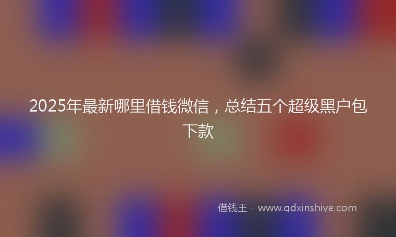 2025年最新哪里借钱微信，总结五个超级黑户包下款